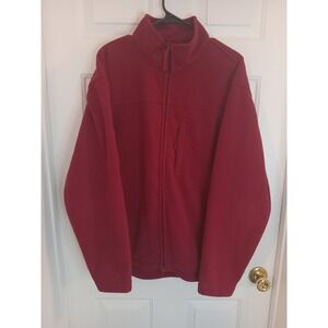 Duluth Trading Co Mens Size Medium Shoreman Fleece Windproof Full Zip Jacket Red